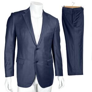 Ermenegildo Zegna Trofeo Mila Navy Blue Italian Wool Pinstripe Suit | 42R